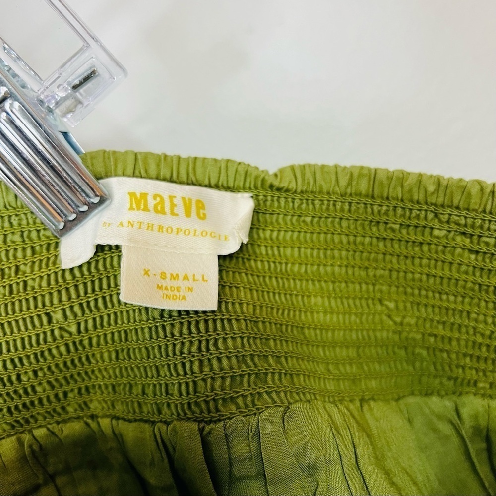 Anthropologie Mave smocked mini skirt green size xsmall - Picture 5 of 7